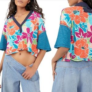 NWT Free People We The Free | On A Boat Boxy Crop Polo | Large